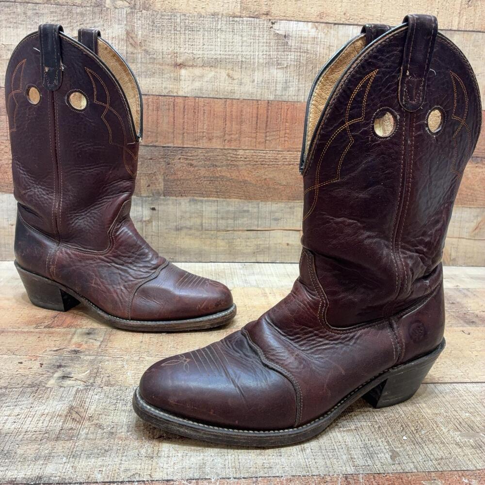 Double-H Boots Mens Size 10.5 EE 44.5 Brown Leather Work Western Mid Calf 1565